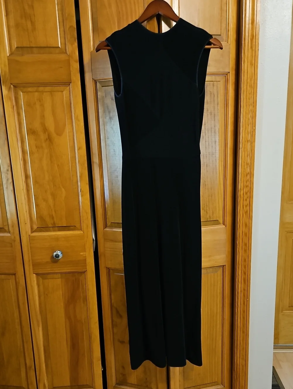Giorgio Armani Sleek Black Sleeveless Maxi Dress